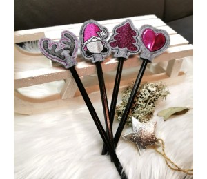 Stickserie - ITH Stifteaufsatz Weihnachtswichtel & Co